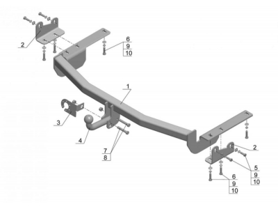 Фаркоп Avtos для Lexus RX-300 2003-2008