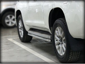 Пороги (обвод штатного порога, под порог) d-53 для Toyota Land Cruiser Prado 150 STYLE 2019 – н.в. LCPR19_2S